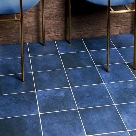 blue porcelain floor tile.